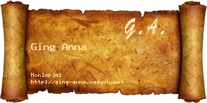 Ging Anna névjegykártya